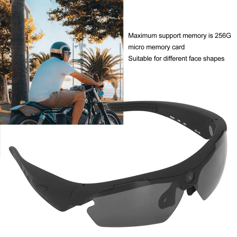 XUMIUZIY Camera Glasses, HD 1080P Sports Sunglasses Camera Video Glasses, Audio and Video Recording, Outdoor Wearable Polarized Lenses for Cycling, Hiking (Black)