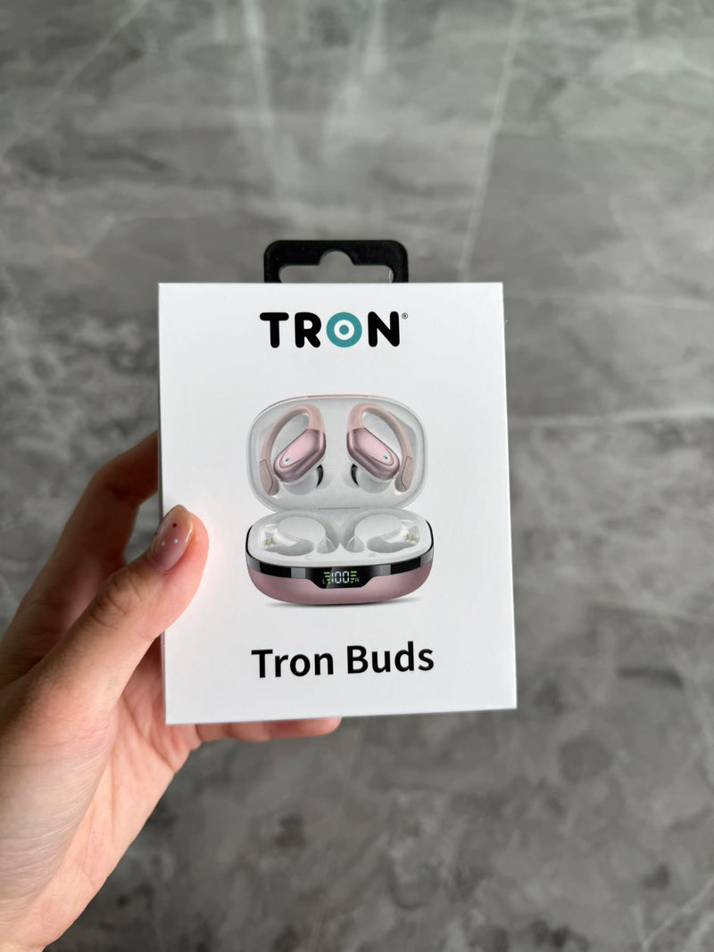 TRON Wireless Earbuds Bluetooth Headphones, Sport Earbuds with Stereo Deep Bass, Over-Ear Hooks, ENC Noise-Cancelling Mic, Waterproof Earphones for Workout/Running – Pink TR59 TRON Wireless Earbuds Pink TR59