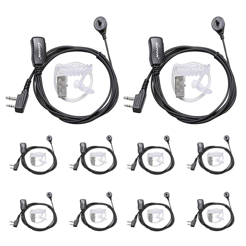 Midland Earpieces with Mic - Security Headsets for Two Way Radios - Compatible with Midland GXT1000VP4, LXT600VP3, GXT1050VP4, GXT1000XB, LXT500VP3 etc (10 Pack) 10 pack