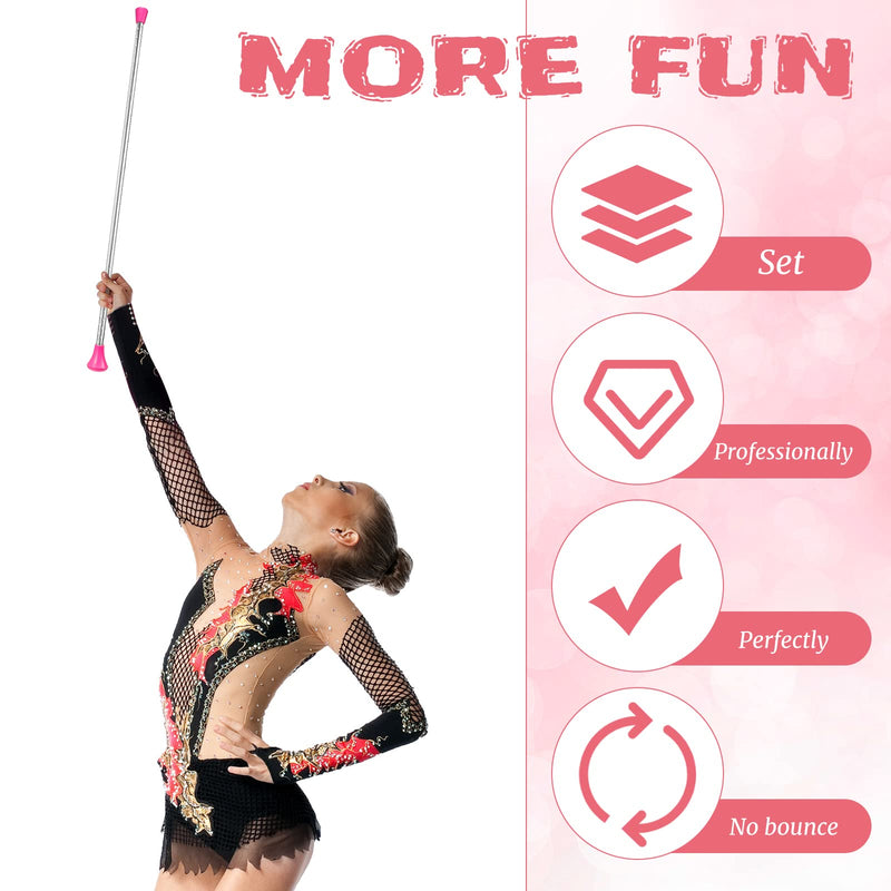 Twirling Baton Unisex Kids' Gymnastics Dance Baton Metal Baton Marching Band Baton Parade Baton Stick for Talent Shows, Artistic Dancing, Baton Twirling (White, Pink,26 Inch) White, Pink 26 Inch