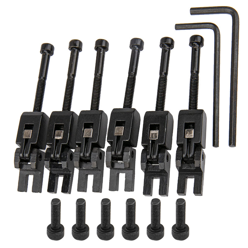 18Pcs Yootones Locking Systyem Locked Saddles Tremolo Bridge Saddle String Lock Insert Blocks Compatible with Floyd Rose Electric Guitar Bridge Saddle (Black)