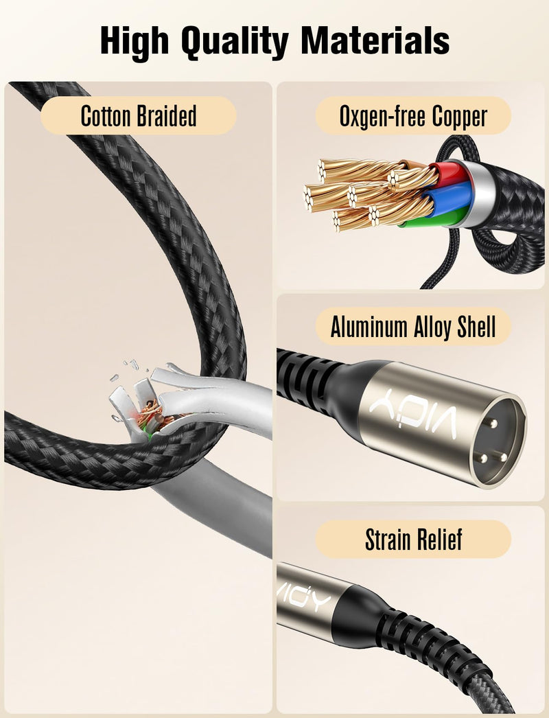[AUSTRALIA] - VIOY XLR to 6.35mm Cable 20 FT, 1/4 Inch TRS to XLR Male Balanced Microphone Cable for Mixers, Amplifiers, Speakers, Dynamic Microphones, CD Players, Electronic Piano, Karaoke Machines 20FT 