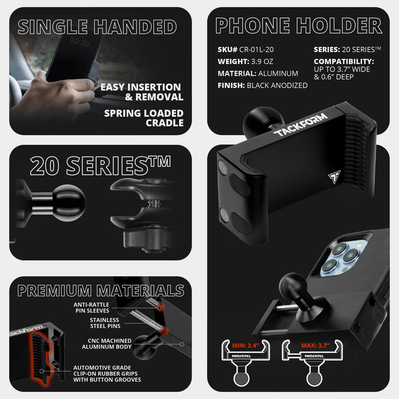 Tackform Phone Holder for Mic Stand - Pro Grade, Lightweight, Anti-Slip Mount Ideal for Musicians, Live Performers, Studio Recording | Compatible with All iPhone Models, Galaxy Devices and More