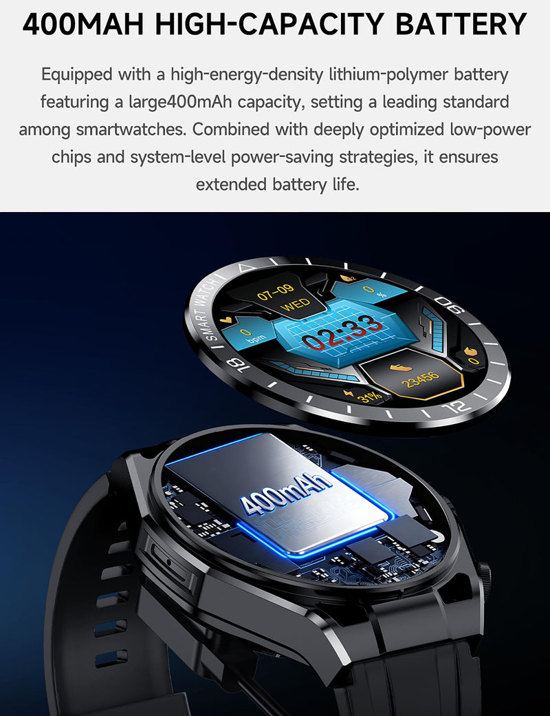 Smart Watch with Earbuds for Android and iPhone,1.52'' HD Screen,Answer/Make Calls,Fitness Tracker,Ultra-Thin Design,Watch with Earbuds for Men Women black
