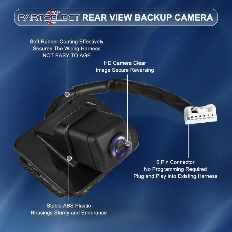 Rear View Backup Camera Replacement for Honda Accord Sedan 2014 2015 | for Hybrid Sport LX EX Replaces 39530-T2A-A71 39530T2AA71 590-438 HO1960101 (Plug is 6-hole!)