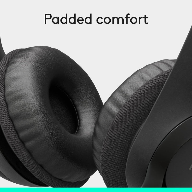 Logitech H390 Wired Headset for PC/Laptop, Stereo Headphones with Noise Cancelling Microphone, USB-A, in-Line Controls, Works with Chromebook - Black 1 Pack