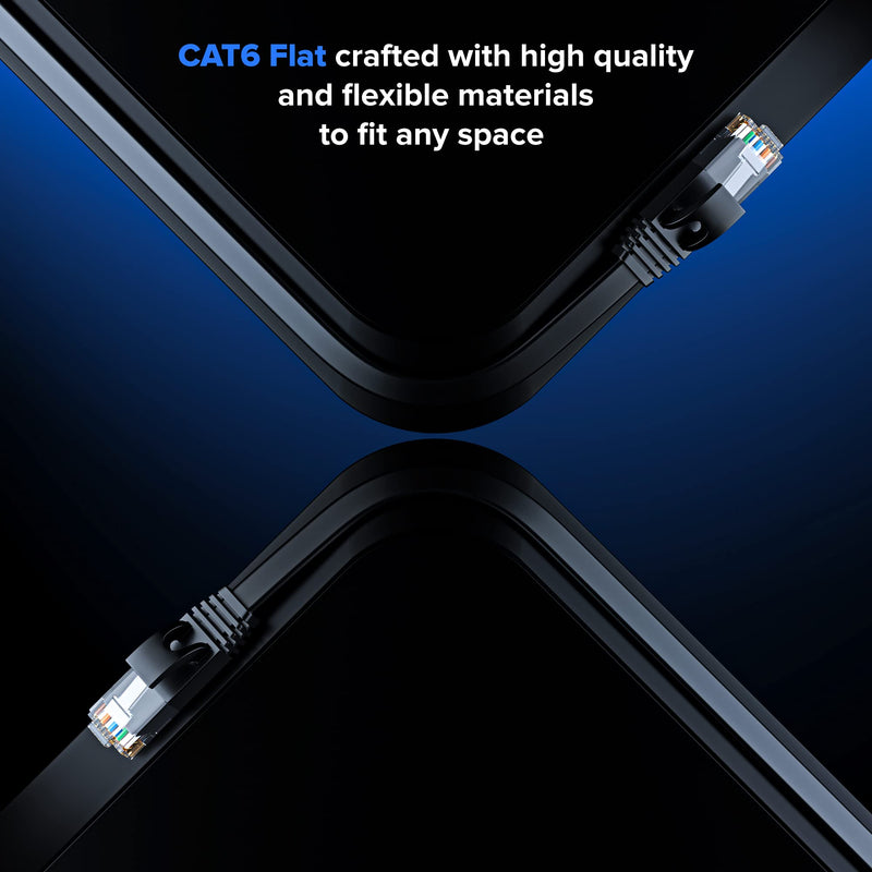 Maximm Cat 6 Ethernet Cable, 15 Ft, Gray, 10 Pack, Flat Patch Cord RJ45 15 Feet