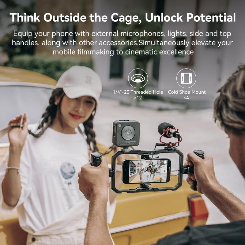 [AUSTRALIA] - SmallRig Universal Quick Release Phone Cage, Aluminium Alloy Magnetic Smartphone Video Rig Support for Apple MagSafe, Sturdy Phone Video Stabilizer Case for iPhone for Samsung for Huawei and More-4299 