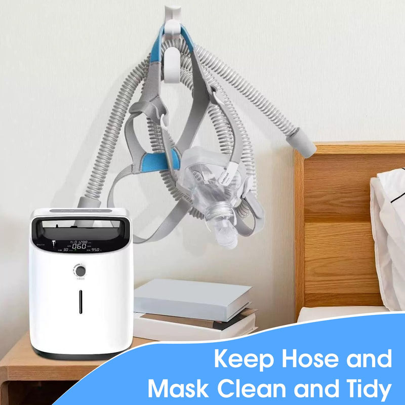 Pack of 2 CPAP Hose Holder, Wall Mount for CPAP Device, Stable & Reusable, with 2 Adhesive Pads, Prevents Hose Tangle, Löwenstein CPAP Accessories, Easy Assembly