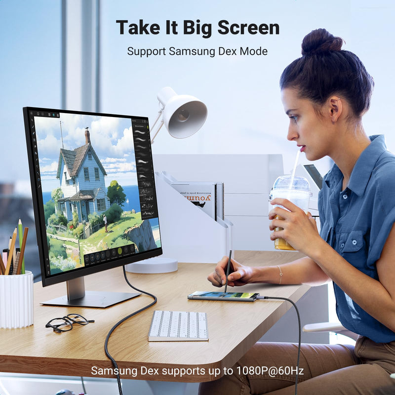 UGREEN USB C to HDMI 2.1 Cable 8K@60Hz 4K@240Hz for Home Office, 10FT | Unidirectional,48Gbps,HDR,HDCP2.3,Compatible for MacBook Pro Air iPad,Mac mini,iPhone 17 ProMax,Galaxy S26,Pixel 9,XPS