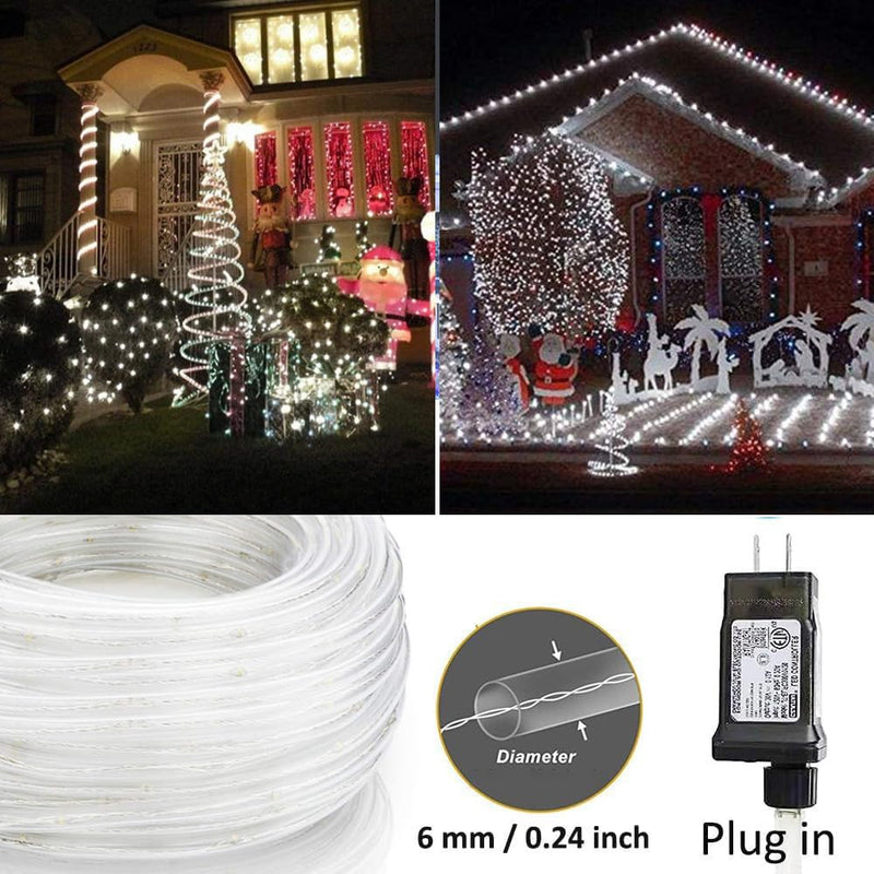 75ft Rope Lights Outside Cool White 280 LEDs with Remote Control, Waterproof Outdoor LED Tube Light with Timer, Rope Lighting for Christmas, Deck, Patio, Bedroom Indoor (Not Connectable)