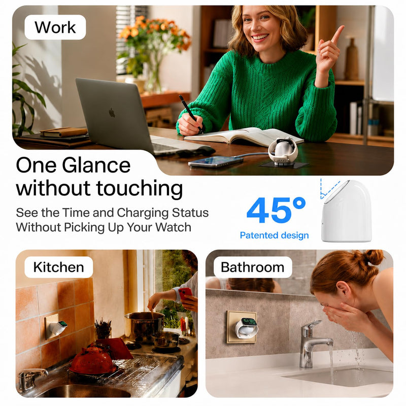TORRAS Flasheye 2-in-1 45W GaN USB-C Charger for Apple Watch,iPhone W-White | Foldable Compact Wall Charger Block for Travel and Bedside, Fast Charging for iPhone, Watch, iPad and AirPods, Warm White A.Warm White Pearlescent
