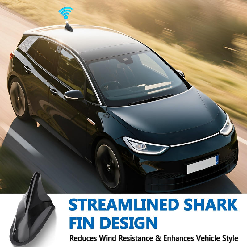 Eightwood Shark Fin Amplified AM FM Car Radio Antenna, SMA Male GPS Antenna | AM FM + GPS Combo Antenna for Car Truck SUV Stereo Receiver Head Uni, GPS Navigation System