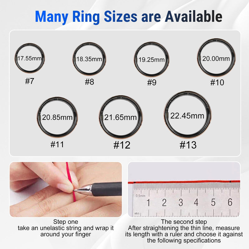 Smart Ring Fitness Tracker for Women & Men, Heart Rate, Blood Oxygen, Blood Pressure, Sleep & Step Monitor, IP68 Waterproof Health Ring, Compatible with iPhone Rose Gold 9#(19.25mm)