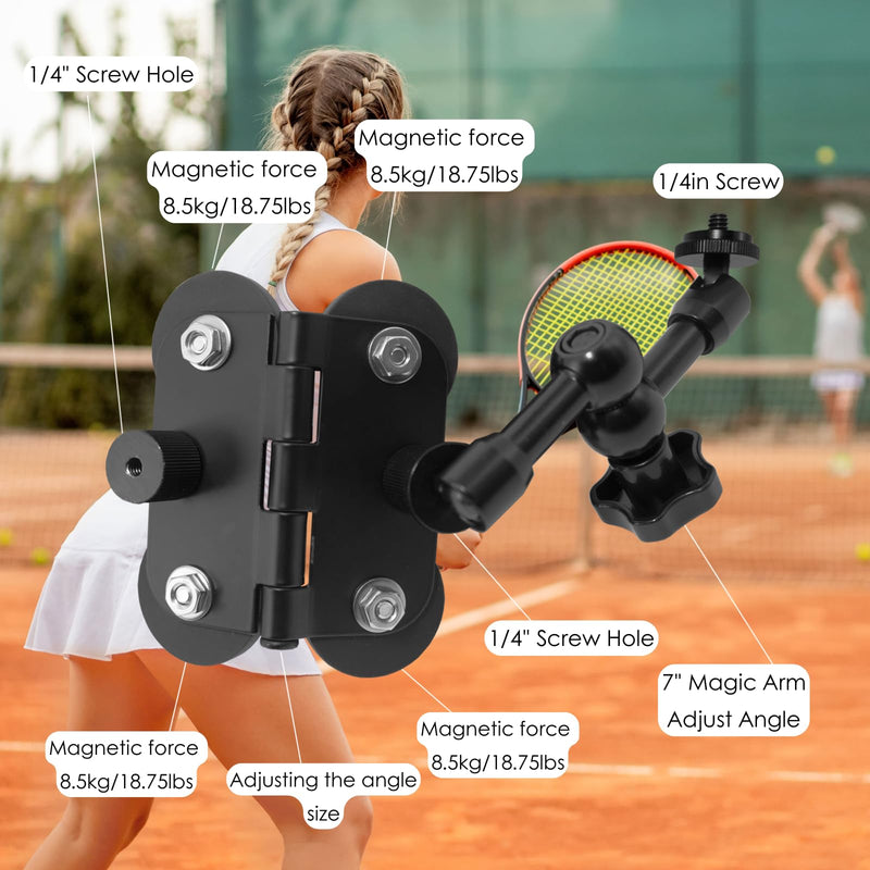 Magnetic Fence Mount for Mevo Start, Adjustable Post Mount Fence Clips Compatible with GoPro,iPhone/DJI Action Cameras for Gamechanger to a Chain Link Fence for Baseball,Softball and Tennis Games