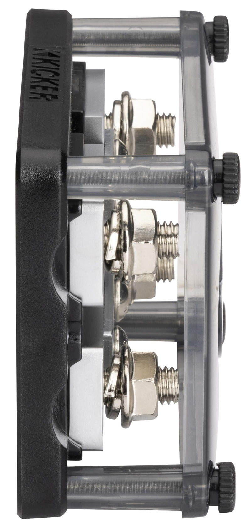Kicker 50HPFD2 Warhorse 2-Output Fused Distribution Block | Dual amp power feeds, built-in circuit protection, clean amplifier wiring