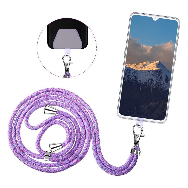Weewooday 4 Pieces Universal Cell Phone Lanyard Around The Neck Phone Lanyard Crossbody Adjustable Nylon Phone Lanyard Patch with Neck Strap for Most Phones(Bright Color Series) Bright Color Series