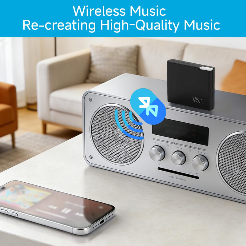 Bluetooth 5.1 30 Pin Bluetooth Adapter Receiver for Bose iPod Sounddock | for 30 pin iPod iPhone Music Docking Station, Digital Music System Home Entertainment Speakers (Not for Car and Motorcycles)