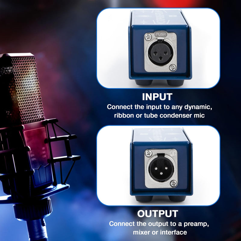 Mic Preamp FC-1 Microphone Gain Booster for Home Studios & Professional Recording | Compatible with Shure SM7B & Electro-Voice RE20 | Perfect for Podcasts, Live Sound & Studio Recording