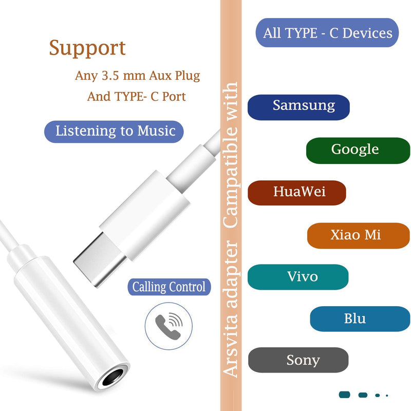 Car Audio aux Cassette Adapter and a Type C to 3.5mm Audio Aux Jack Adapter,Compatible for Google, Samsung, Xiaomi, Huawei All Type C Port Devices.