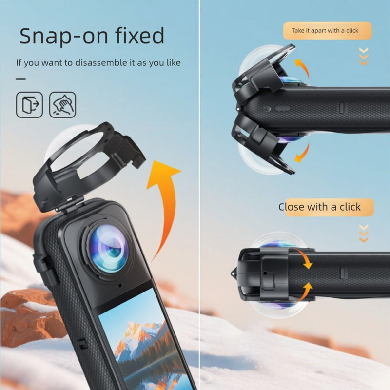 Insta 360 X5 Premium Glass Lens Guard Set for Insta360 X 5 X5 Protective Cover Case Cap Anti-fog Snap-on Protective Mirror