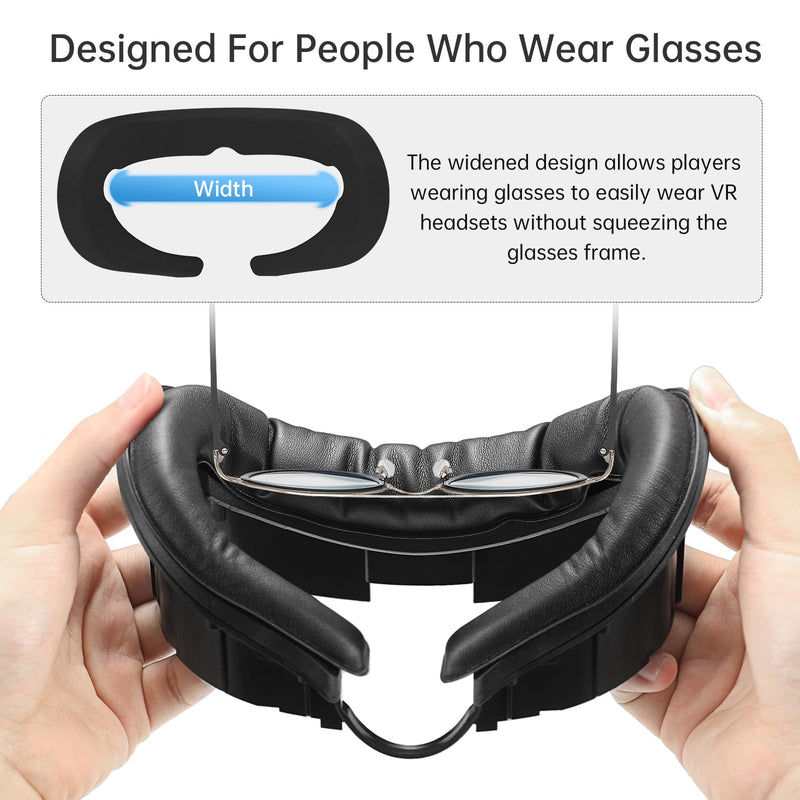Hibloks Face Cover Pad Facial Interface Compatible with Meta/Oculus Quest 3 Accessories, Air-Circulation Design,Comes with soft breathable ice silk cotton and PU mask replacement pad(Fan Not Included) Quest 3 Face Cover