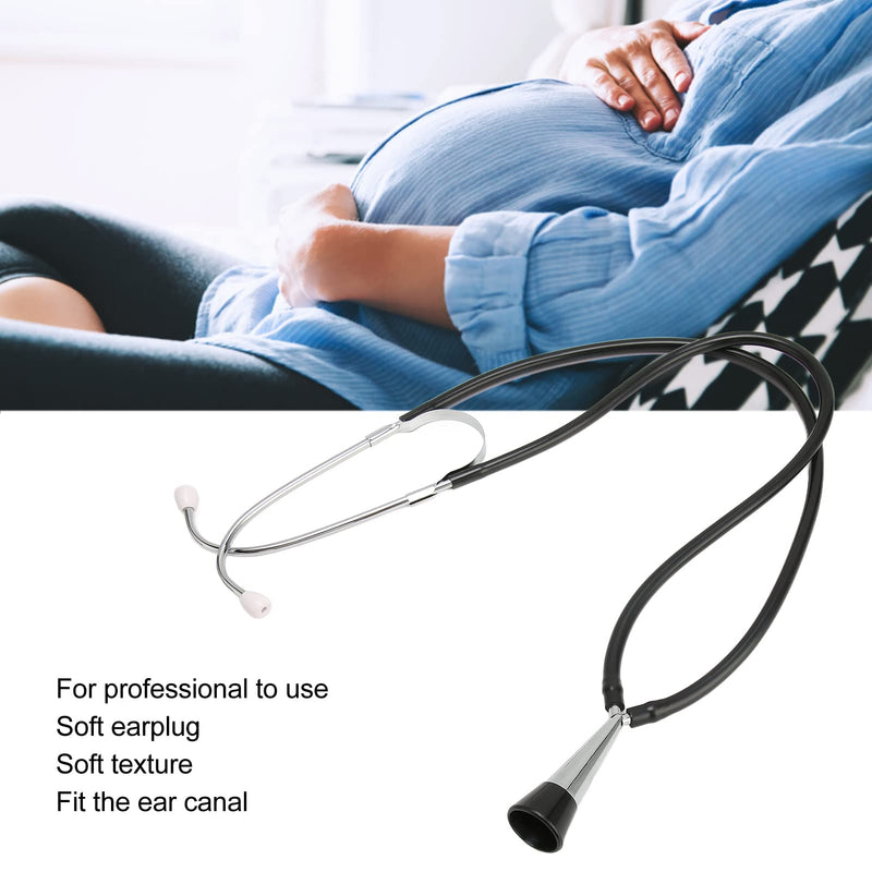 Fetal Stethoscope for Baby Heartbeat Detection, Soft Fetal Monitoring Heart Stethoscope Made of Aluminium Alloy, Black for Pregnant Women