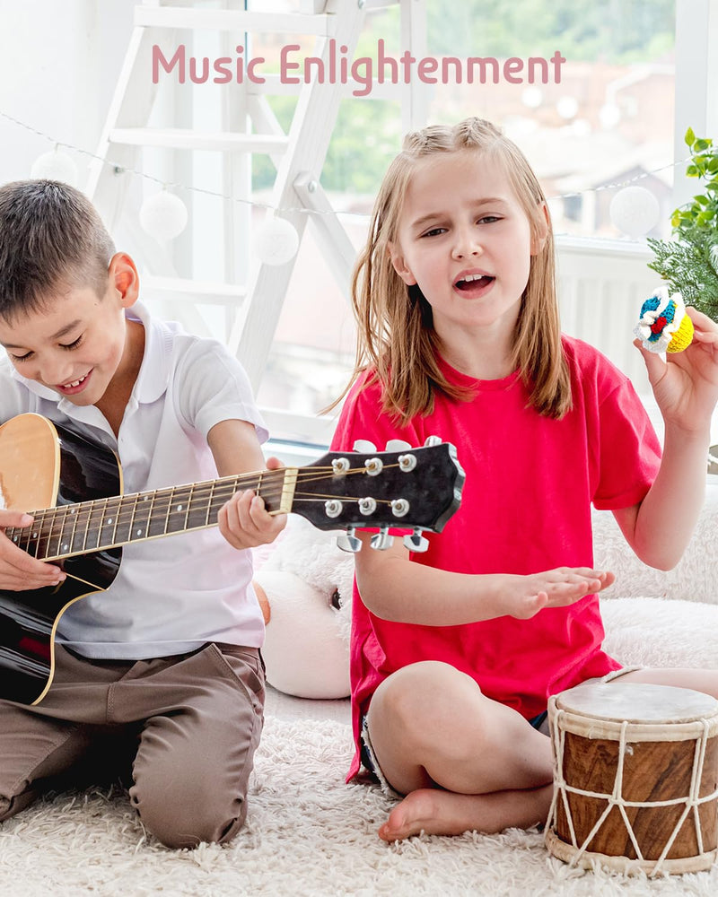 [AUSTRALIA] - Egg Shakers Musical Instruments with Cute Knit Holder and Bag, Hanging Toy for Babies, Toddlers, Easter Egg Maracas for Kids, for Education, Classroom Teaching, Party Supply, Prizes 