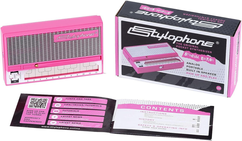 Stylophone Pink - The Original Pocket Electronic Synthesizer - Special Edition | Synth Musical Instrument | Synthesizer Keyboard | Stylophone Instrument