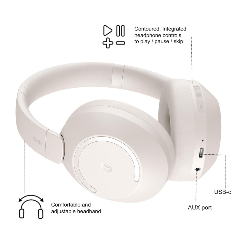 MIXX StreamQ C2 Over-Ear Wireless Stereo Headphones, Sand