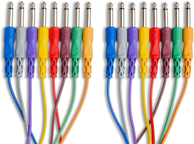 Hosa CPP-845 Unbalanced Patch Cables, 1/4 Inch TS to Same, 1.5 Feet