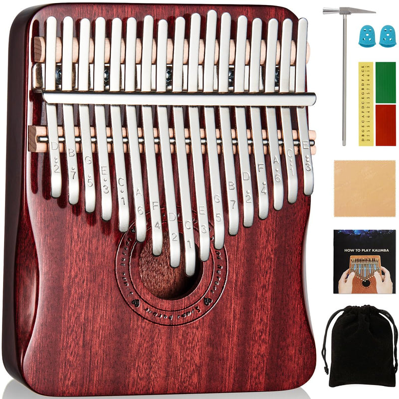 [AUSTRALIA] - Kalimba Thumb Piano 17 Keys Finger piano (Wine red) Wine red 