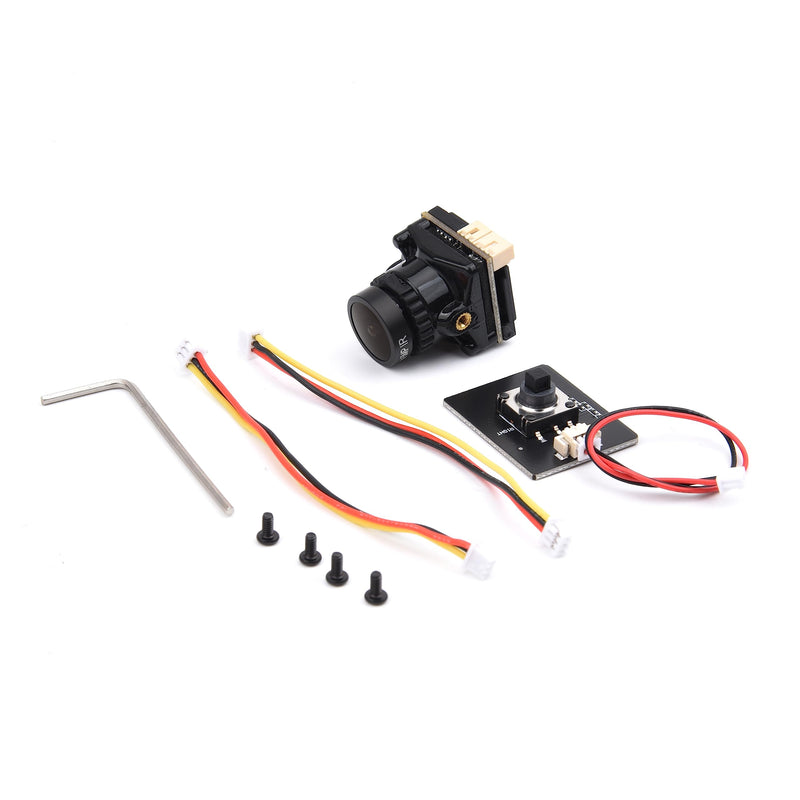 1800TVL FPV Camera Mini 2.1mm Lens 1/1.8 Camera 5V-40V PAL/NTSC with for OSD Internal Adjustable for RC FPV Racing Drone Black 1800TVL