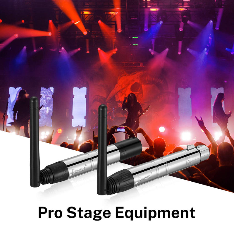 Donner 2PCS DMX512 DMX Dfi DJ 2.4G Wireless 1 Receiver with Light Dome& 1 Transmitter Stage Lighting Control (Silver) Silver