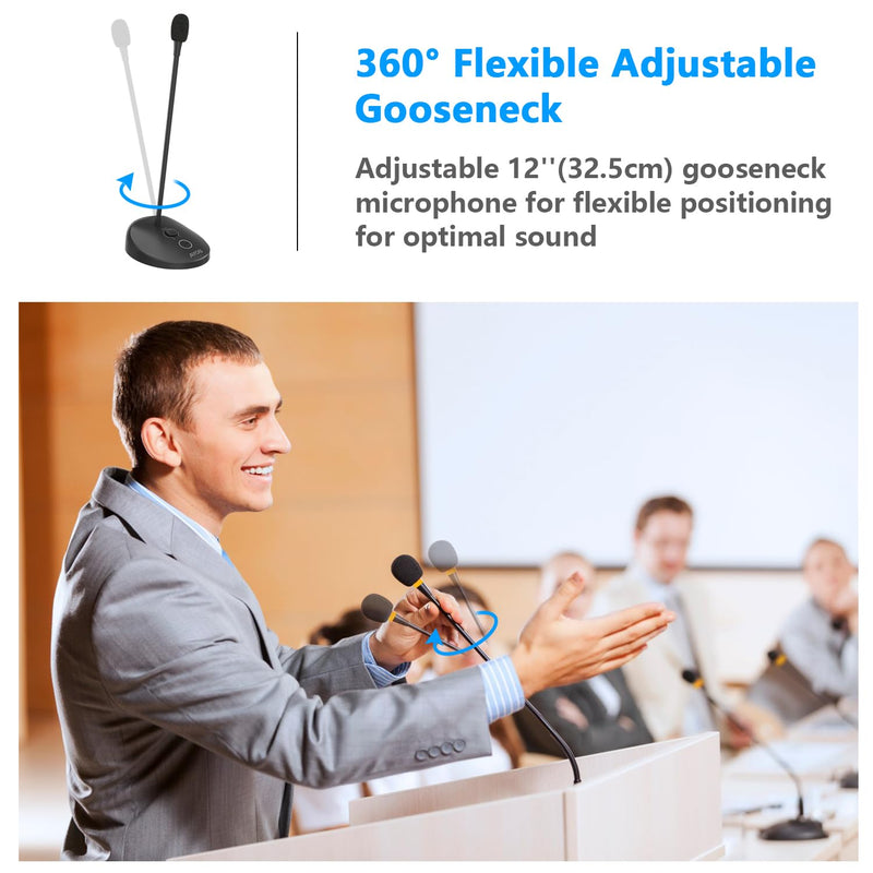 BOYA USB Microphone, Gooseneck with LED Indicator, Mute Button, Gain Adjustment, for Video Conferences, BY-GM12 GM12