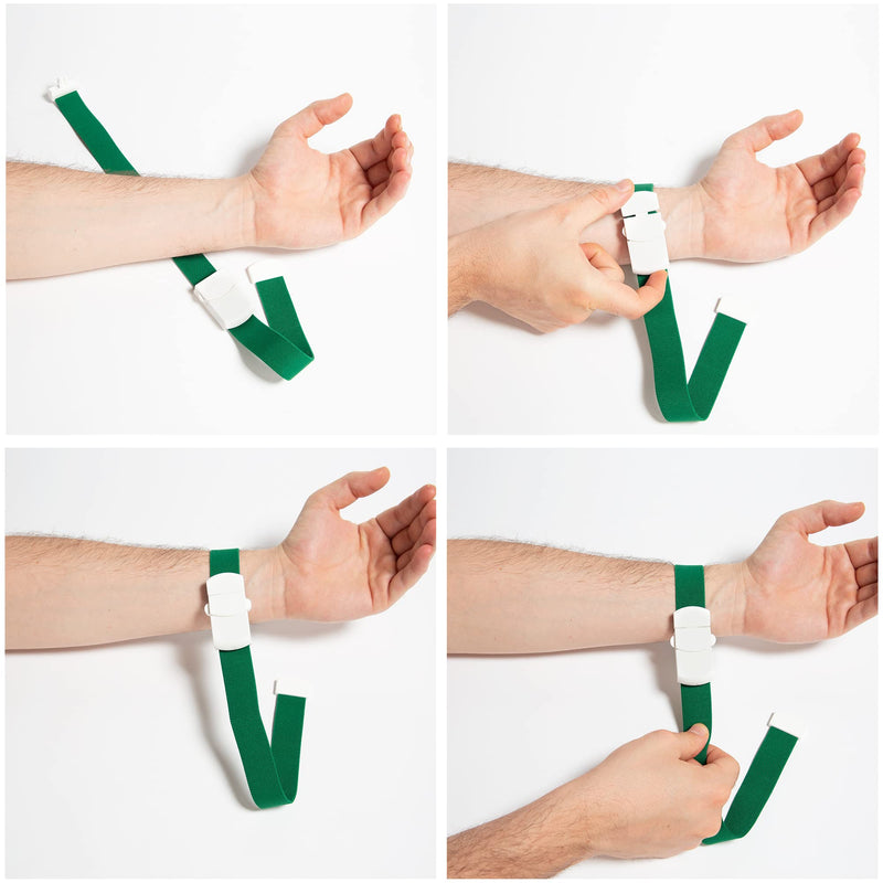 Gima Jetpull 2 Latex Free Tourniquet with Patented Closure for Instant or Gradual Release, One-Hand Manoeuvrability, Washable at 60/90°C and Autoclavable, Green, 56 x 2.4 cm, Pack of 1