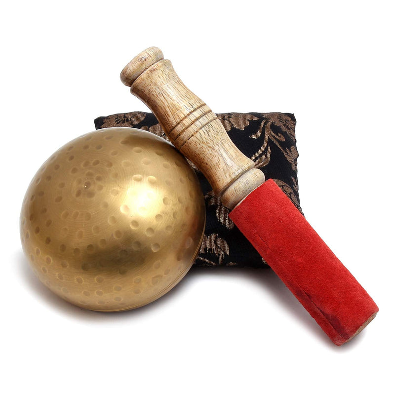 Zap Impex Beautiful Hand Hammered Golden Brass Singing Bowl Tibetan Meditation Yoga Singing Bowl 3.5 Inches