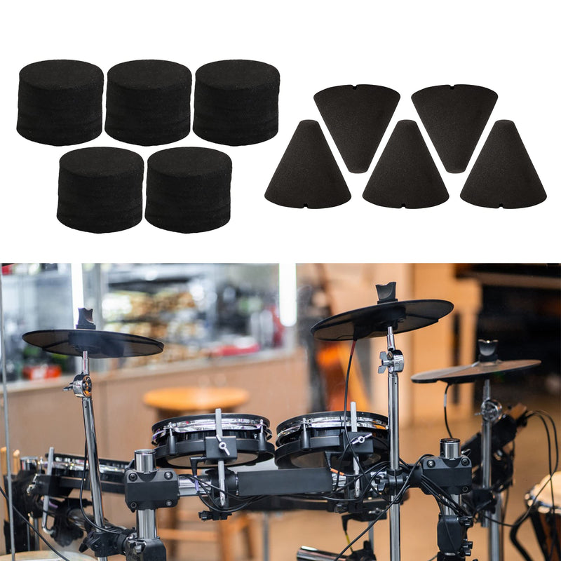 [AUSTRALIA] - Yibuy Electronic Drum Piezo Trigger Cone Cylinder Black Foam Parts Kit Pack of 10 