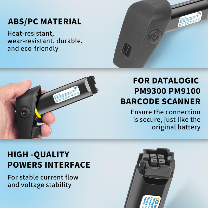 [AUSTRALIA] - CBQ RBP-PM91-BK Battery, for Datalogic PM9300 PM9100 PM9500 PM9501 PBT9501 95X1 AR PM9501-AR Scanner for Honeywell PowerScan RBP-PM91-BK FBP-9001 FBP-PM91 Rechargeable Battery 