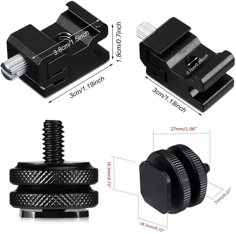 [AUSTRALIA] - 10pcs 1/4 Inch Cold Shoe Mount Adapter and Hot Shoe Flash Stand Adapter Kit for DSLR Camera Rig, Camera Flash Shoe Mounts for Light Tripod 