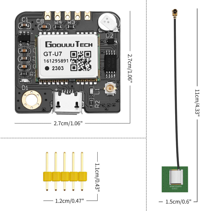 GPS Module GPS NEO-6M(Ar duino GPS Drone Microcontroller GPS Receiver) Compatible with 51 Microcontroller STM32 Ar duino UNO R3 with IPEX Antenna High Sensitivity for Navigation Satellite Positioning 1