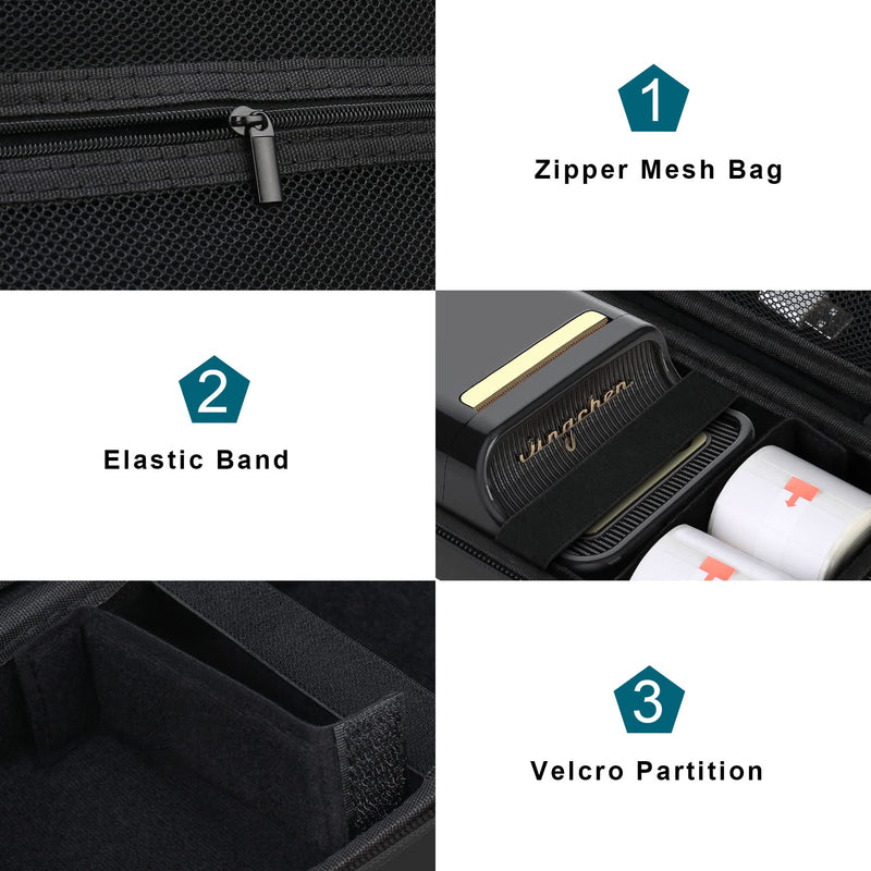 Canboc Carrying Case for NIIMBOT B21 B1 Inkless Label Maker, Portable Mini Bluetooth Thermal Label Printer Storage Bag fit Label Paper, Cable, Black (Case Only)