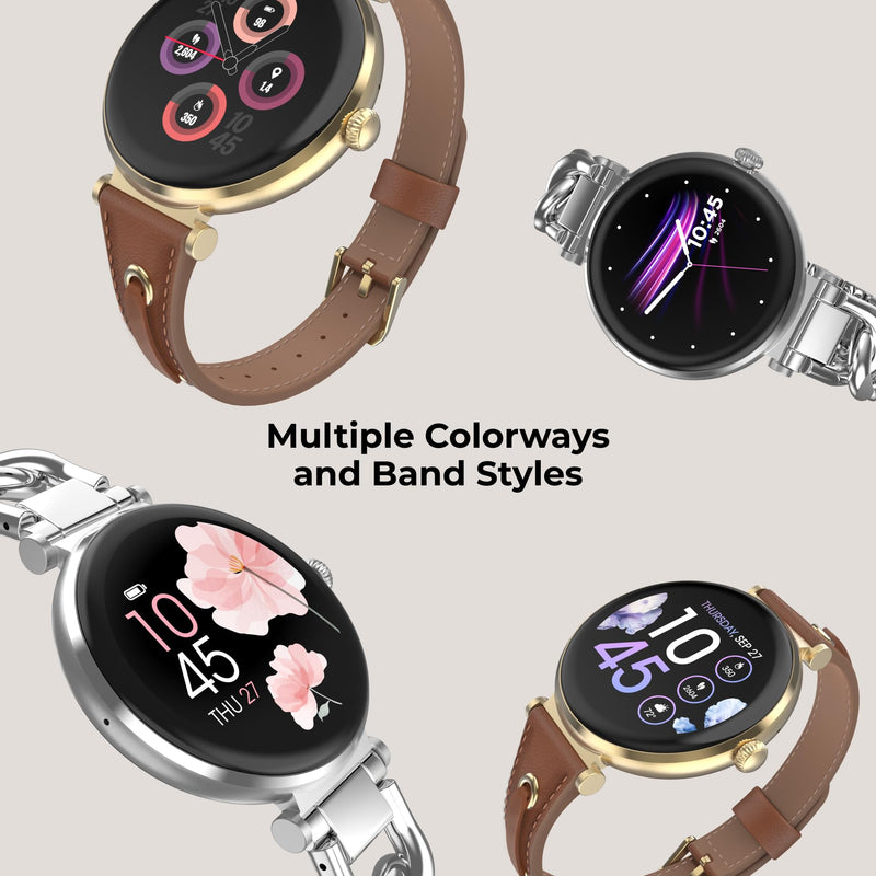 iTouch Bloom Smart Watch for Women, 1.32” AMOLED Display Fitness Tracker with Bluetooth Calling, Heart Rate & Sleep Tracking, 60+ Sports Modes, IP68 Waterproof Smartwatch for Android & iPhone Silver/Silver