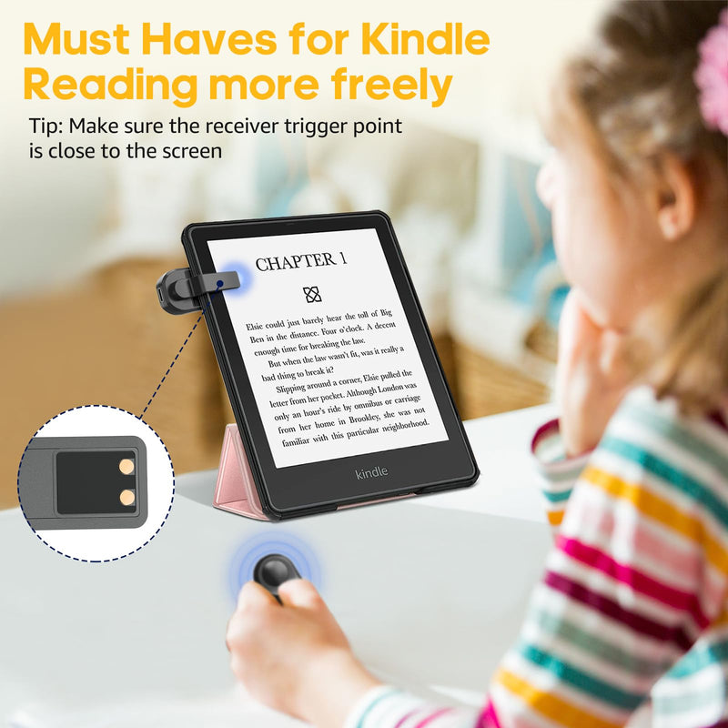 Remote Control Page Turner for Kindle Paperwhite Accessories Kobo Surface Comics Novels Reading, Page Turner for iPhone ipad Android Tablets Reading Taking Photos Camera Video Recording Remote