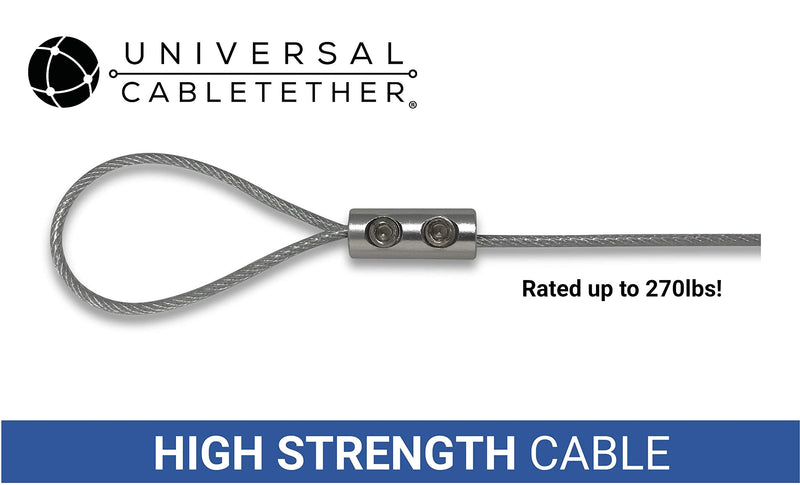 Universal CableTether - TetherClamp (4 Pack) - Heavy Duty, Reusable, Adjustable, Cable Tether - Secure Conference Room Computer Display Adapters and Mac Adapters
