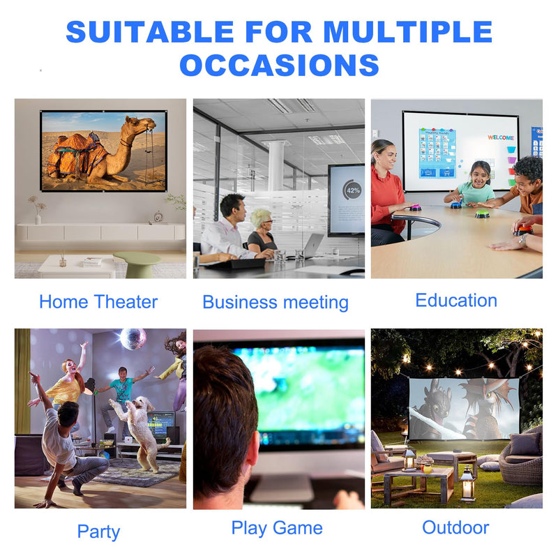 [AUSTRALIA] - Projector Screen, DUYIKJ 84 inch Foldable Portable Rear Front Projector Screen Indoor Outdoor 4K 16:9 HD Double Sided Projection Movies Screen for Camping Party,Backyard Home Theater 84INCH -16:9 