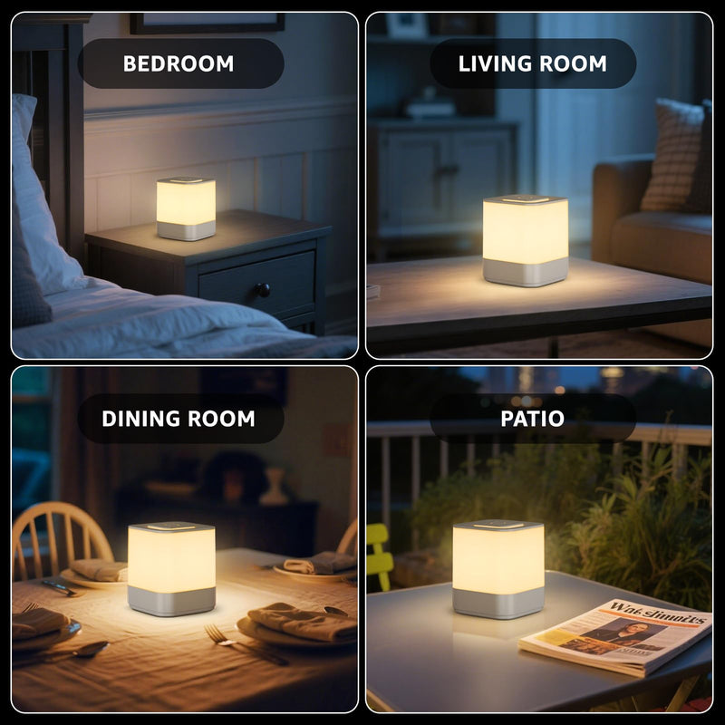 uuffoo 2 Pack Rechargeable Small Night Light Touch Dimmable Cordless Lamp | 3-Mode Lighting | 4000mAH Battery Operated | USB Changing | Portable Table Lamp for Bedside Bedroom Travel White A