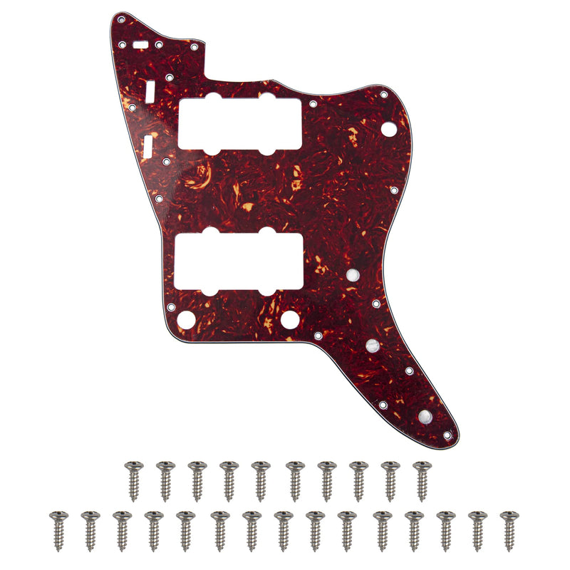 [AUSTRALIA] - 1Pcs Yootones 65 60s Vintage Pickguard Guitar Scratch Plate w/Screws Compatible with American/Mexican Made Vintage Style Jazzmaster Pickguard Replacement (4Ply Red Tortoise Shell) 4Ply Red Tortoise Shell 