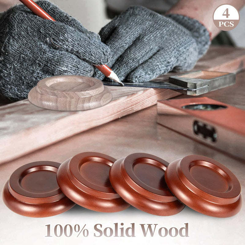 Piano Caster Cups Upright Piano Caster Cups Wood coasters Cups Brown-wood 4cups