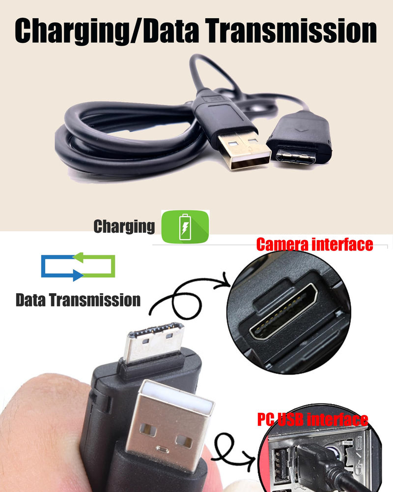 [AUSTRALIA] - 5Ft for Samsung Camera Charger SUC-3 SUC-5 SUC-7 compatible with P1000, P800, PL10, PL100, PL101, PL120, PL121, PL150, PL151, PL170, PL171, PL20, PL200, PL201,WB210,WB550,WB600,WB610,WB650,WB660,WB700 
